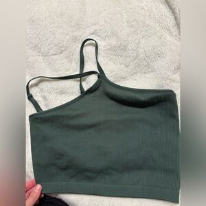 Women's Green Ribbed Bralette